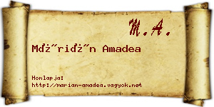 Márián Amadea névjegykártya